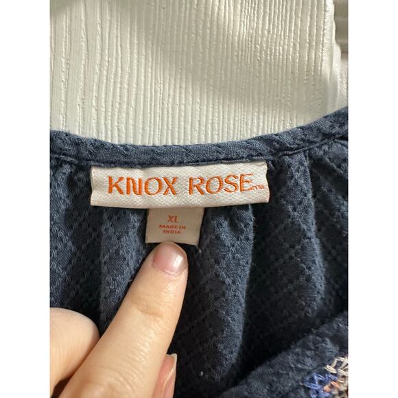 Knox Rose Navy Embroidered Boho Dress XL - Picture 7 of 11